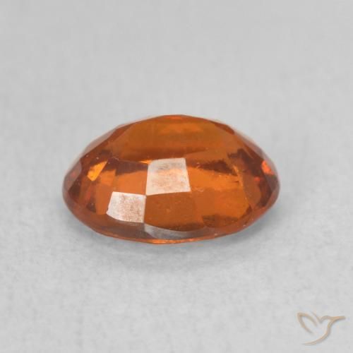 Hessonite Garnet Gemstone in 7.4 x 6 mm Size for Sale, Hessonite Garnet Stone in Amber Orange Color