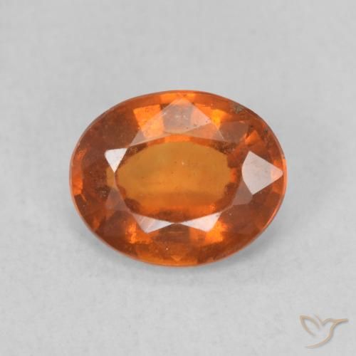 1.15ct Natural Medium Dark-Orange Hessonite Garnet, Oval, VS-SI