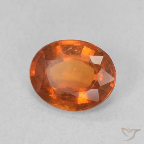 1.15 ct Orange Hessonite Garnet Stone, Natural Hessonite Garnet in Oval Facet Shape for Sale