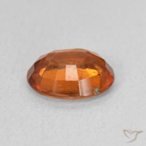 Hessonite Garnet Gemstone in 7.2 x 5.9 mm Size for Sale, Hessonite Garnet Stone in Medium Dark-Orange Color