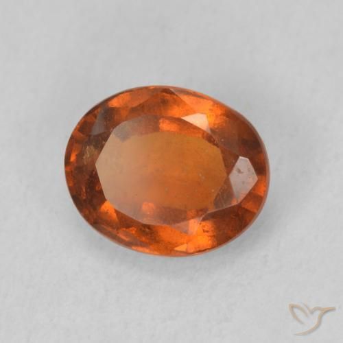 1.82 ct Orange Hessonite Garnet Stone, Natural Hessonite Garnet in Oval Facet Shape for Sale