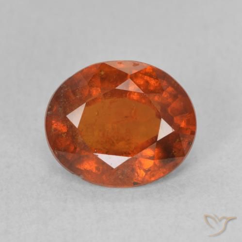 1.85ct Natural Medium Orange Hessonite Garnet, Oval, VS-SI