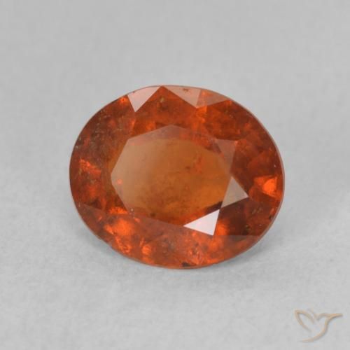 1.85 ct Orange Hessonite Garnet Stone, Natural Hessonite Garnet in Oval Facet Shape for Sale