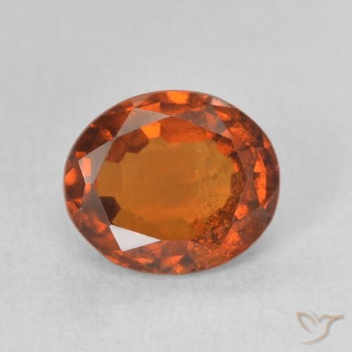 1.82ct Natural Medium Orange Hessonite Garnet, Oval, VS-SI
