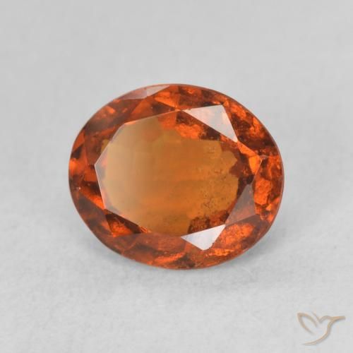 1.82 ct Orange Hessonite Garnet Stone, Natural Hessonite Garnet in Oval Facet Shape for Sale
