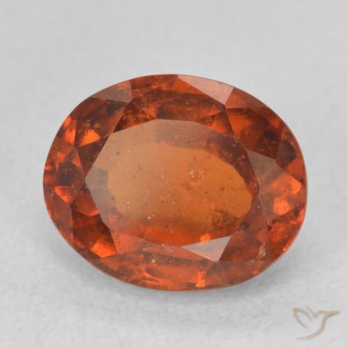 2.59 ct Orange Hessonite Garnet Stone, Natural Hessonite Garnet in Oval Facet Shape for Sale