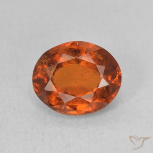1.65ct Natural Reddish Orange Hessonite Garnet, Oval, VS-SI