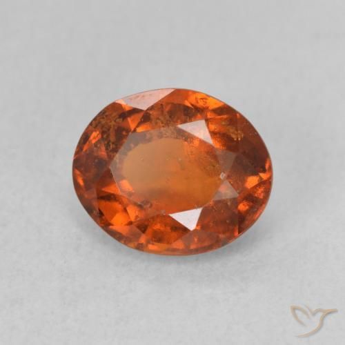1.65 ct Orange Hessonite Garnet Stone, Natural Hessonite Garnet in Oval Facet Shape for Sale