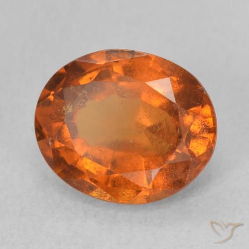 2.23 ct Orange Hessonite Garnet Stone, Natural Hessonite Garnet in Oval Facet Shape for Sale