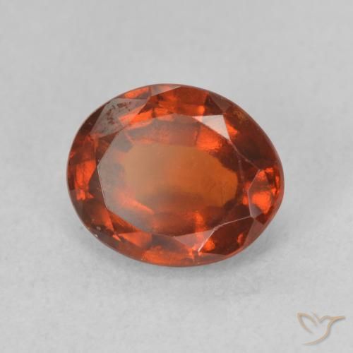 1.99 ct Orange Hessonite Garnet Stone, Natural Hessonite Garnet in Oval Facet Shape for Sale