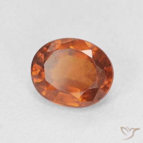 1.94 ct Orange Hessonite Garnet Stone, Natural Hessonite Garnet in Oval Facet Shape for Sale