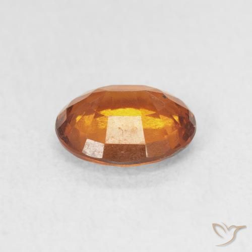 Hessonite Garnet Gemstone in 7.4 x 6.2 mm Size for Sale, Hessonite Garnet Stone in Deep Orange Color