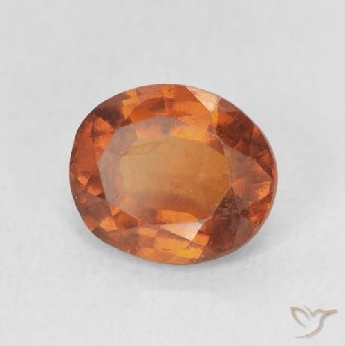 2.36 ct Orange Hessonite Garnet Stone, Natural Hessonite Garnet in Oval Facet Shape for Sale