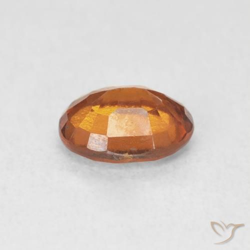 Hessonite Garnet Gemstone in 7.1 x 5.6 mm Size for Sale, Hessonite Garnet Stone in Medium Dark-Orange Color
