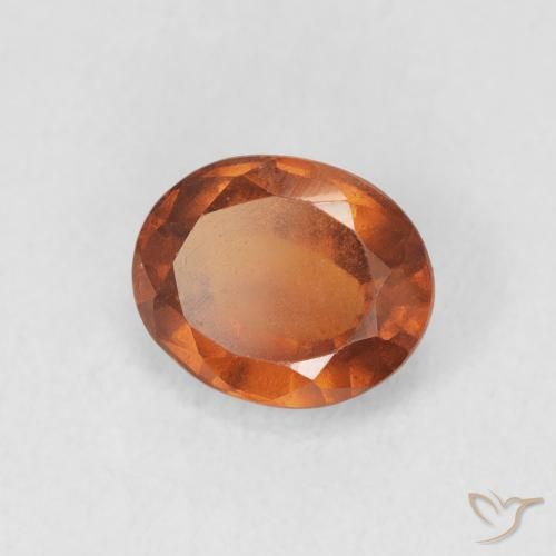 1.48 ct Orange Hessonite Garnet Stone, Natural Hessonite Garnet in Oval Facet Shape for Sale