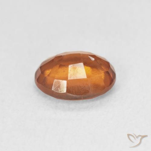 Hessonite Garnet Gemstone in 7.6 x 6.1 mm Size for Sale, Hessonite Garnet Stone in Reddish Orange Color