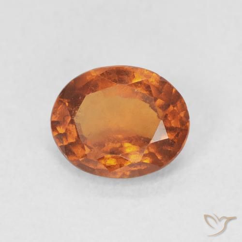 1.45 ct Orange Hessonite Garnet Stone, Natural Hessonite Garnet in Oval Facet Shape for Sale