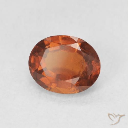1.39 ct Orange Hessonite Garnet Stone, Natural Hessonite Garnet in Oval Facet Shape for Sale