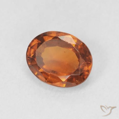 1.63 ct Orange Hessonite Garnet Stone, Natural Hessonite Garnet in Oval Facet Shape for Sale