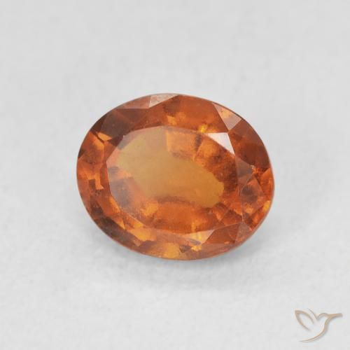 1.33 ct Orange Hessonite Garnet Stone, Natural Hessonite Garnet in Oval Facet Shape for Sale