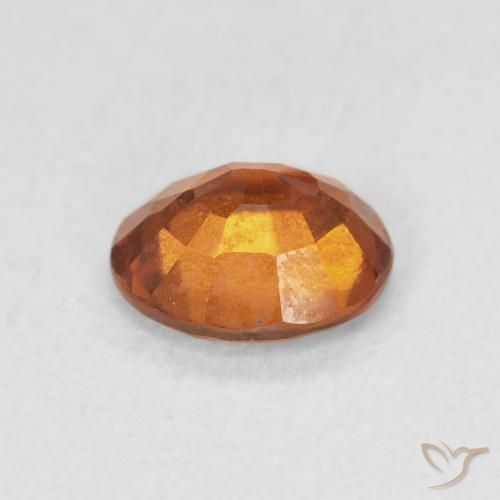 Hessonite Garnet Gemstone in 7.4 x 6.1 mm Size for Sale, Hessonite Garnet Stone in Medium Dark-Orange Color