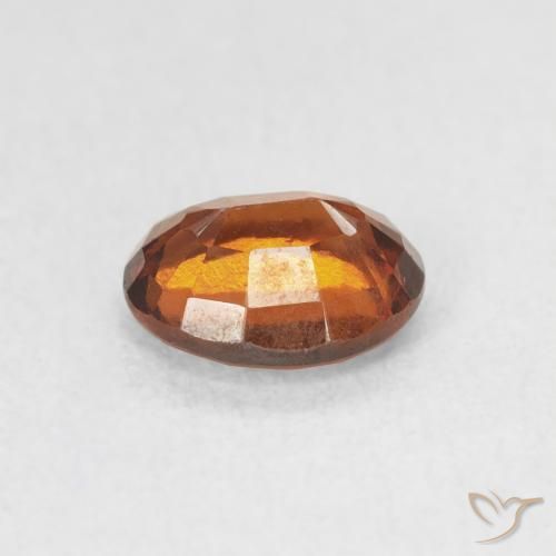 Hessonite Garnet Gemstone in 7 x 5.7 mm Size for Sale, Hessonite Garnet Stone in Deep Orange Color