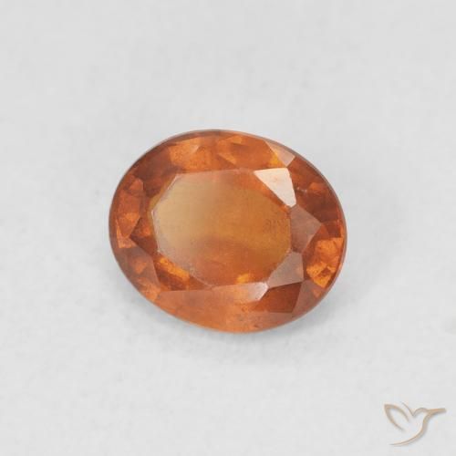 1.27 ct Orange Hessonite Garnet Stone, Natural Hessonite Garnet in Oval Facet Shape for Sale