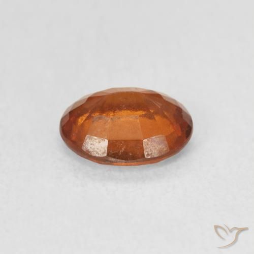 Hessonite Garnet Gemstone in 7.3 x 6 mm Size for Sale, Hessonite Garnet Stone in Amber Orange Color