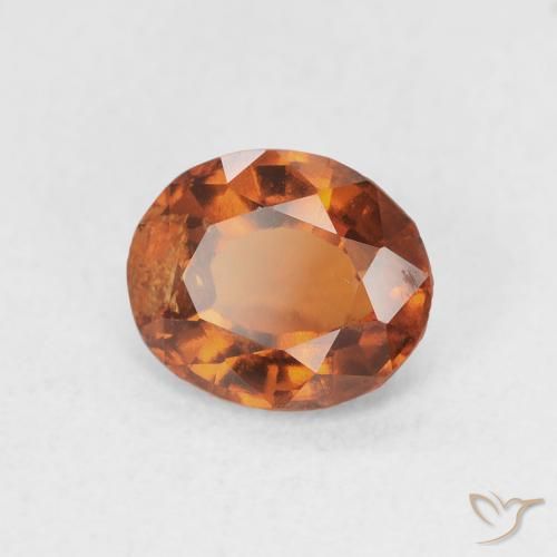 1.44 ct Orange Hessonite Garnet Stone, Natural Hessonite Garnet in Oval Facet Shape for Sale