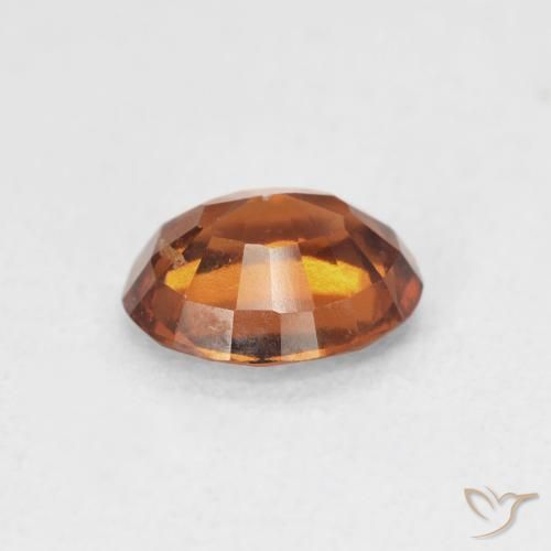 Hessonite Garnet Gemstone in 7.7 x 6.4 mm Size for Sale, Hessonite Garnet Stone in Amber Orange Color