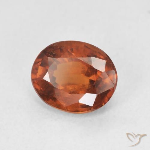 1.84 ct Orange Hessonite Garnet Stone, Natural Hessonite Garnet in Oval Facet Shape for Sale