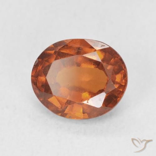 2.18 ct Orange Hessonite Garnet Stone, Natural Hessonite Garnet in Oval Facet Shape for Sale