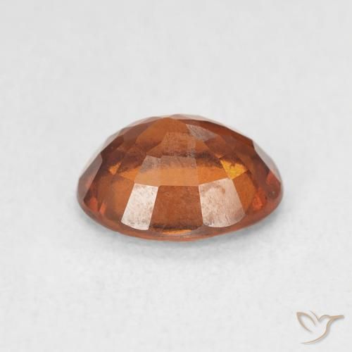 Hessonite Garnet Gemstone in 8.2 x 6.8 mm Size for Sale, Hessonite Garnet Stone in Deep Orange Color