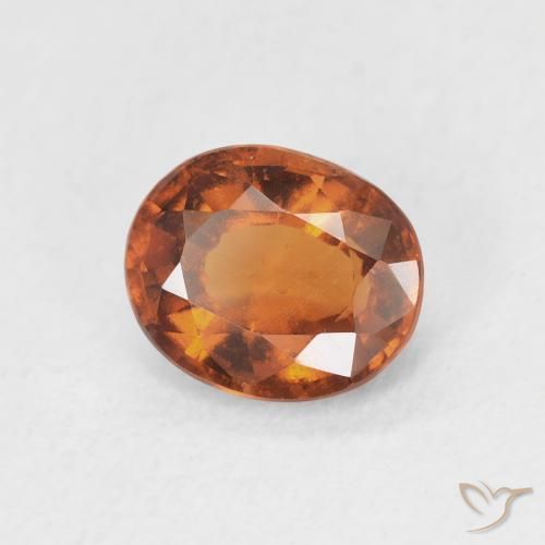 1.48 ct Orange Hessonite Garnet Stone, Natural Hessonite Garnet in Oval Facet Shape for Sale