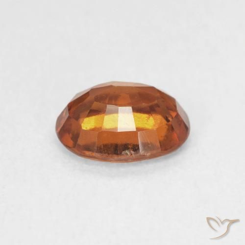 Hessonite Garnet Gemstone in 7.7 x 6.4 mm Size for Sale, Hessonite Garnet Stone in Medium Dark-Orange Color