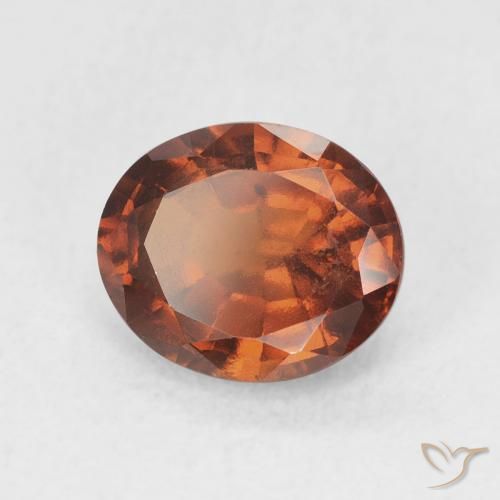 2.14 ct Orange Hessonite Garnet Stone, Natural Hessonite Garnet in Oval Facet Shape for Sale