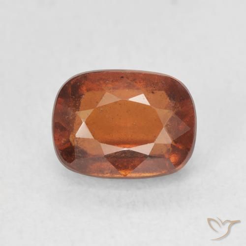 2.51ct Natural Amber Orange Hessonite Garnet, Cushion, VS