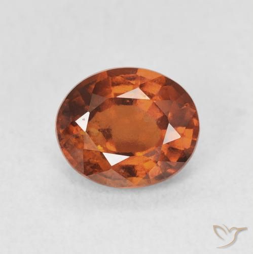 1.65ct Natural Deep Orange Hessonite Garnet, Oval, VVS-VS