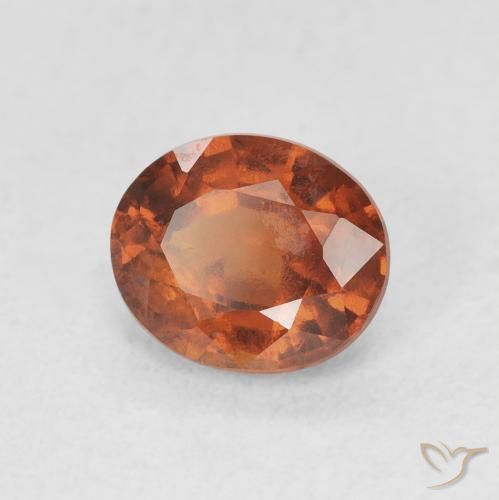 1.65 ct Orange Hessonite Garnet Stone, Natural Hessonite Garnet in Oval Facet Shape for Sale