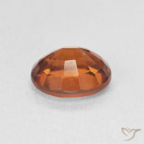Hessonite Garnet Gemstone in 7.6 x 6.4 mm Size for Sale, Hessonite Garnet Stone in Deep Orange Color