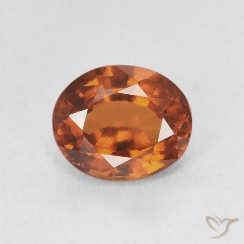 1.74ct Natural Reddish Orange Hessonite Garnet, Oval, VVS-VS