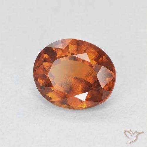 1.74 ct Orange Hessonite Garnet Stone, Natural Hessonite Garnet in Oval Facet Shape for Sale
