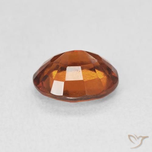 Hessonite Garnet Gemstone in 7.9 x 6.6 mm Size for Sale, Hessonite Garnet Stone in Reddish Orange Color