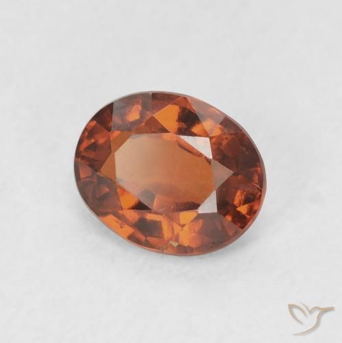 1.47 ct Orange Hessonite Garnet Stone, Natural Hessonite Garnet in Oval Facet Shape for Sale