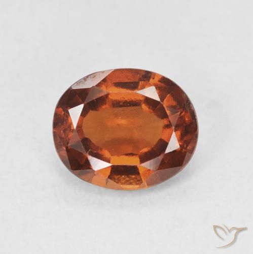 1.54ct Natural Amber Orange Hessonite Garnet, Oval, VVS-VS