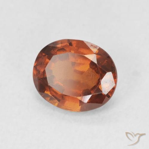1.54 ct Orange Hessonite Garnet Stone, Natural Hessonite Garnet in Oval Facet Shape for Sale