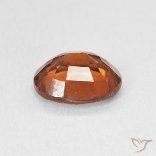 Hessonite Garnet Gemstone in 7.7 x 6.4 mm Size for Sale, Hessonite Garnet Stone in Amber Orange Color