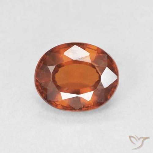 1.57ct Natural Amber Orange Hessonite Garnet, Oval, VVS-VS