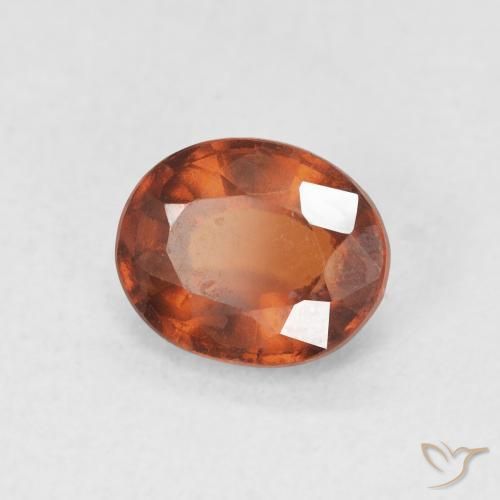 1.57 ct Orange Hessonite Garnet Stone, Natural Hessonite Garnet in Oval Facet Shape for Sale
