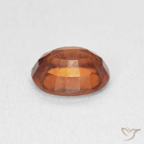 Hessonite Garnet Gemstone in 7.6 x 6.3 mm Size for Sale, Hessonite Garnet Stone in Amber Orange Color